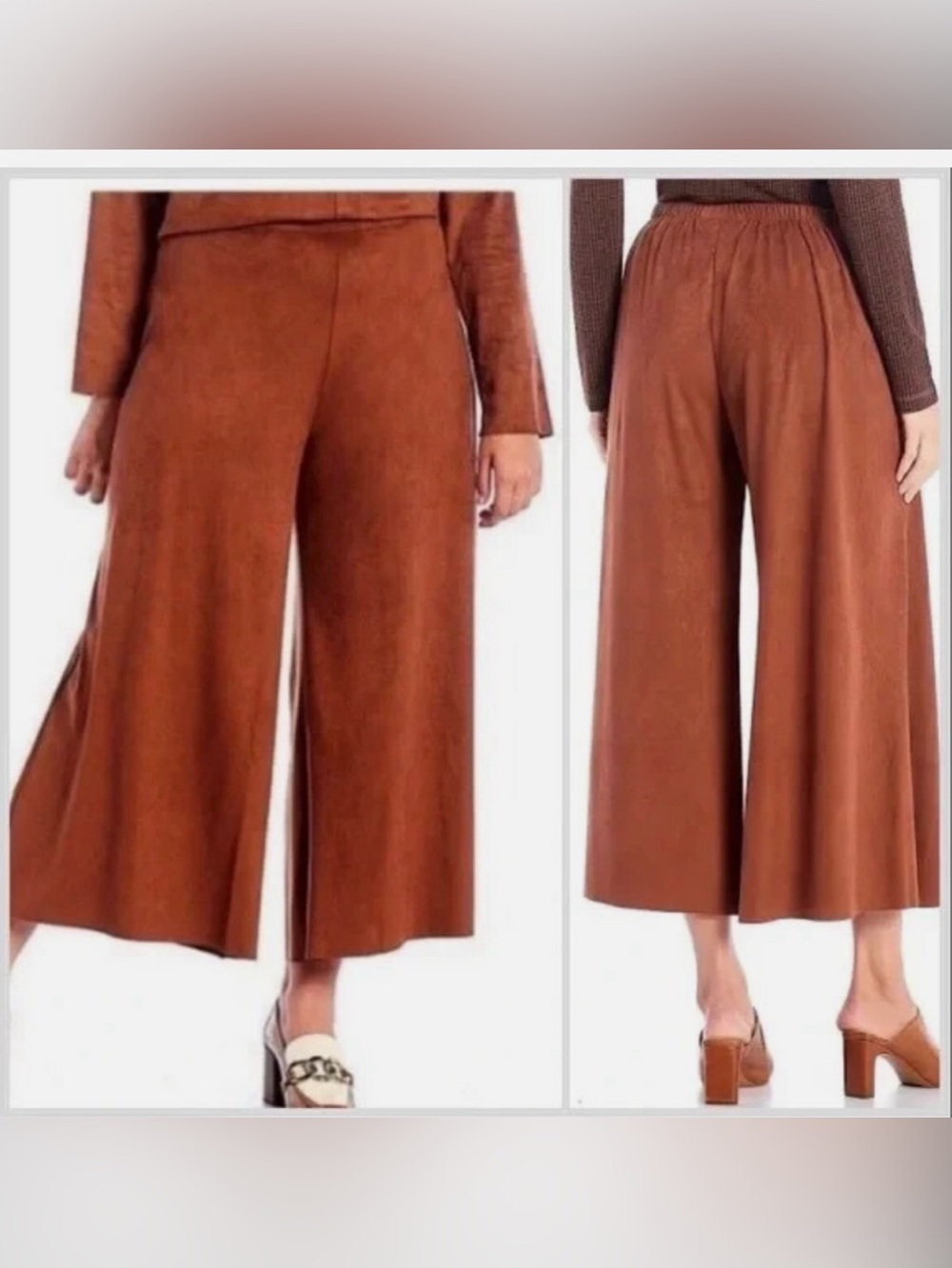 Bryn Walker Sequoia Flat Front Ella Faux Suede Pants Size Small